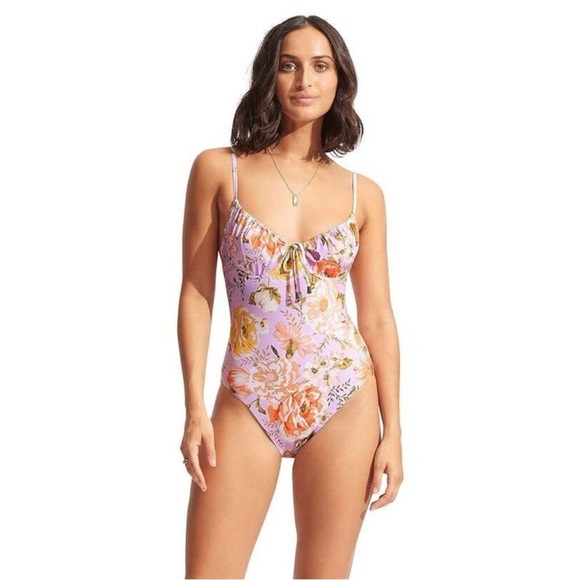 SEAFOLLY Paradise Garden Underwire One-Piece multi color size 12 - Picture 1 of 8